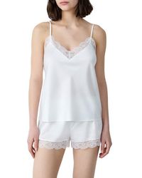 Etam - Desire Caraco Lace Trim Satin Camisole - Lyst