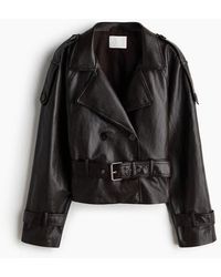 H&M - Coated Biker Jacket - Lyst