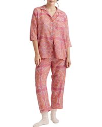 Papinelle - Ines Cotton & Silk Crop Pajamas - Lyst
