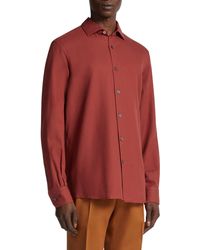 Zegna - Cashco Cotton & Cashmere Button-up Shirt - Lyst