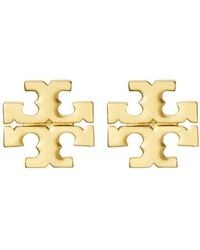 Tory Burch - T-logo Goldtone Stud Earrings - Lyst