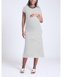 Motherhood Maternity - Rib Knit Short Sleeve Raglan Midi Dress - Lyst