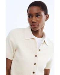 H&M - Short-Sleeved Collared Cardigan - Lyst