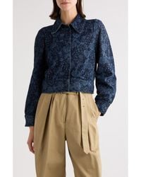 Dries Van Noten - Vistam Floral Jacquard Crop Denim Jacket - Lyst