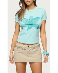 Edikted - Daylily Stretch Cotton Graphic Baby Tee - Lyst