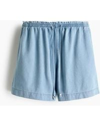 H&M - Denim Drawstring Shorts - Lyst