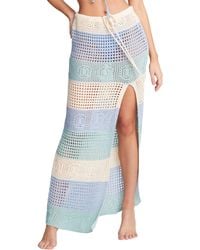 CAPITTANA - Emma Stripe Open Stitch Cover-up Maxi Skirt - Lyst