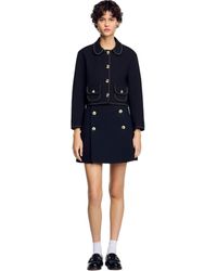 Sandro - Peter Pan Collar Cropped Jacket - Lyst