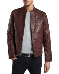 John Varvatos - Vicarage Textured Leather Zip-up Jacket - Lyst