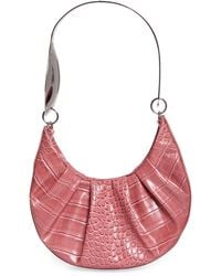 Puppets and Puppets - Spoon Handle Croc Embossed Faux Leather Hobo - Lyst