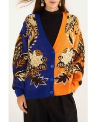 FARM Rio - Arabesque Paradise Mixed Print Jacquard Cardigan - Lyst