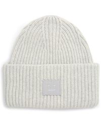 Acne Studios - Pansy Face Patch Rib Wool Beanie - Lyst