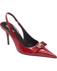 Versace - Medusa Bow Pointed Toe Slingback Pump - Lyst