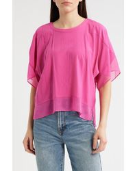 DKNY - Mixed Media Dolman Sleeve Top - Lyst