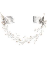 Brides & Hairpins - Leona Pearl & Crystal Halo Comb - Lyst