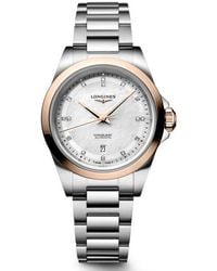 Longines - Conquest 18K Rose Bezel, Mother-Of-Pearl & Diamond Automatic Bracelet Watch, 30Mm - Lyst