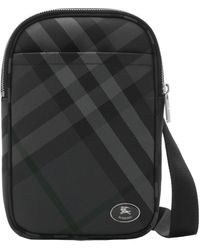 Burberry - Grid Check Woven Sling Bag - Lyst