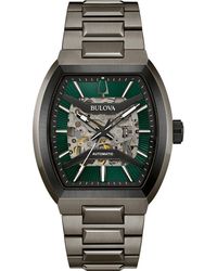 Bulova - Maquina Gunmetal Skeleton Dial Automatic Bracelet Watch, 40Mm - Lyst