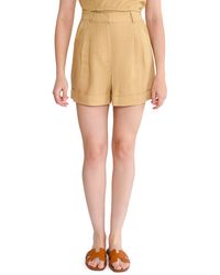 Wayf - On The Road Linen Shorts - Lyst