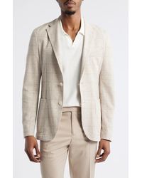 BOSS - Hanry Slim Fit Windowpane Check Linen & Cotton Blend Knit Sport Coat - Lyst