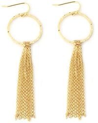 Panacea - Circle Tassel French Wire Earrings - Lyst