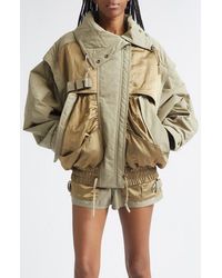 Balmain - Oversize Batwing Sleeve Cotton Twill & Nylon Jacket - Lyst