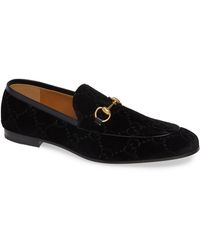 gucci black velvet loafers