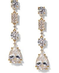 Nadri - Everleigh Cubic Zirconia Linear Drop Earrings - Lyst