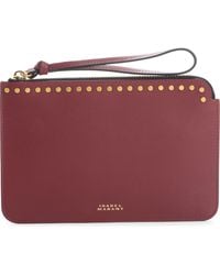 Isabel Marant - Oskan Stud Leather Flat Pouch - Lyst