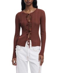 Desigual - Rib Tie Front Top - Lyst