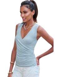 Lascana - Wrap Look Sleeveless Top - Lyst