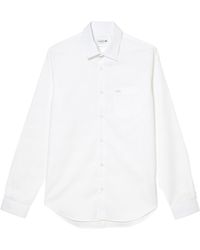 Lacoste - Regular Fit Solid Poplin Button-up Shirt - Lyst