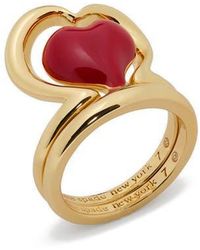 Kate Spade - Amour Set Of 2 Heart Rings - Lyst