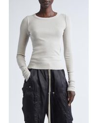 Rick Owens - Long Sleeve Rib Crop T-Shirt - Lyst