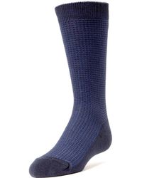 Memoi - Diamond Textured Crew Socks - Lyst