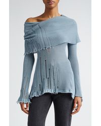 Acne Studios - Klass Gummy Distressed Cotton & Nylon Sweater - Lyst