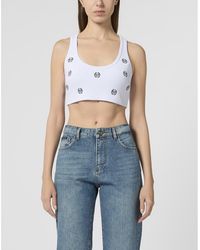 Philipp Plein - Ribbed Mini Tank Top Monogram Monogram - Lyst