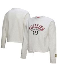 Mitchell & Ness - Philadelphia Phillies Cropped Toggle Pullover Sweatshirt - Lyst