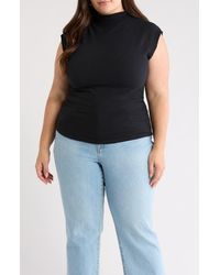 Treasure & Bond - Crinkle Mock Neck Top - Lyst