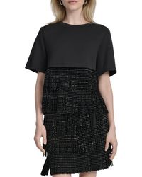 DKNY - Stud Fringe T-Shirt - Lyst