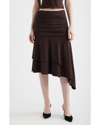 Feners - Gresca Ruched Asymmetric Hem Skirt - Lyst