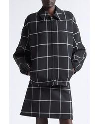 Courreges - Windowpane Check Bomber Jacket - Lyst