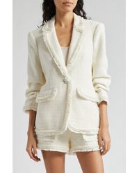 Cinq À Sept - Khloe Imitation Pearl Cotton Tweed Blazer - Lyst