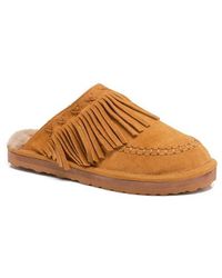 Free People - Fallon Fringe Faux Fur Mule Slipper - Lyst