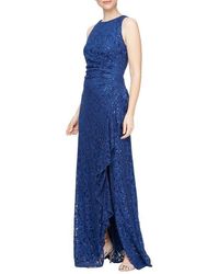 Alex Evenings - Ruffle Sequin Lace Gown - Lyst