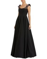 Mac Duggal - Crepe Sleeveless With Rhinestone Flowers Ballgown - Lyst