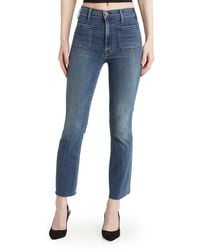 Mother - The Hustler Patch Pocket High Waist Ankle Flare Jeans - Lyst