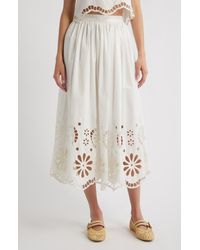 The Great - The Super Bloom Eyelet Midi Skirt - Lyst