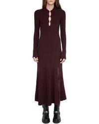 Zadig & Voltaire - Lysasa Crystal Button Long Sleeve Merino Wool Blend Sweater Dress - Lyst