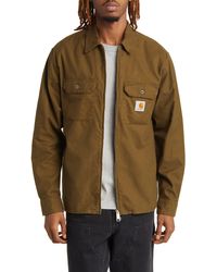 Carhartt - Milford Zip Front Cotton Twill Shirt Jacket - Lyst